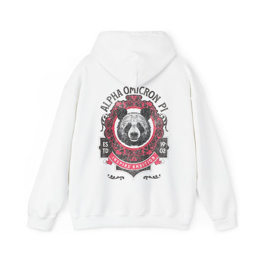 Alpha Omicron Pi sorority panda hoodie