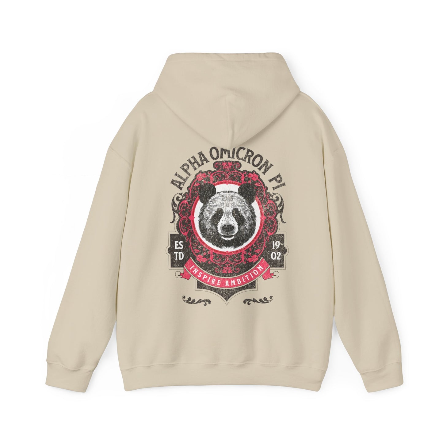 Alpha Omicron Pi sorority panda hoodie