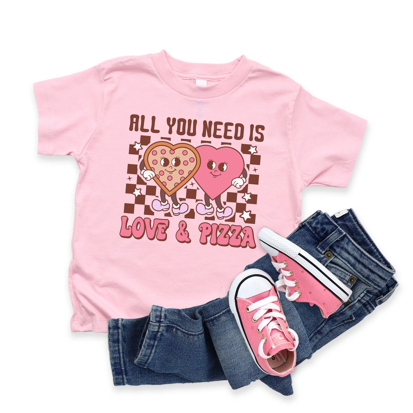 Kids All You Need is Love and Pizza T-Shirt