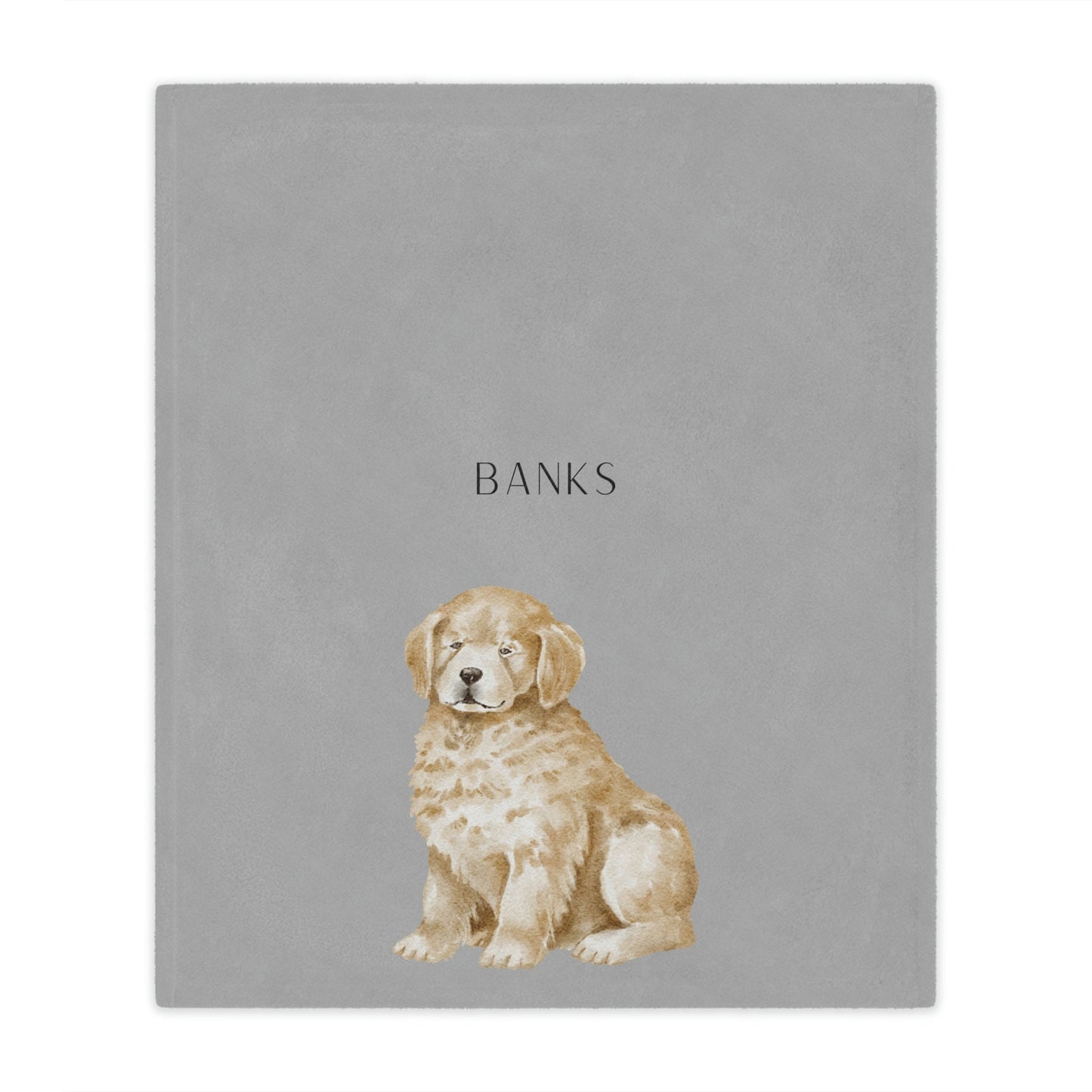 Personalized Golden Retriever Puppy Blanket