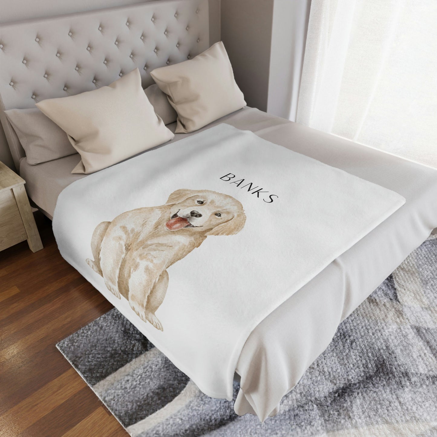 Personalized Golden Retriever Puppy Blanket