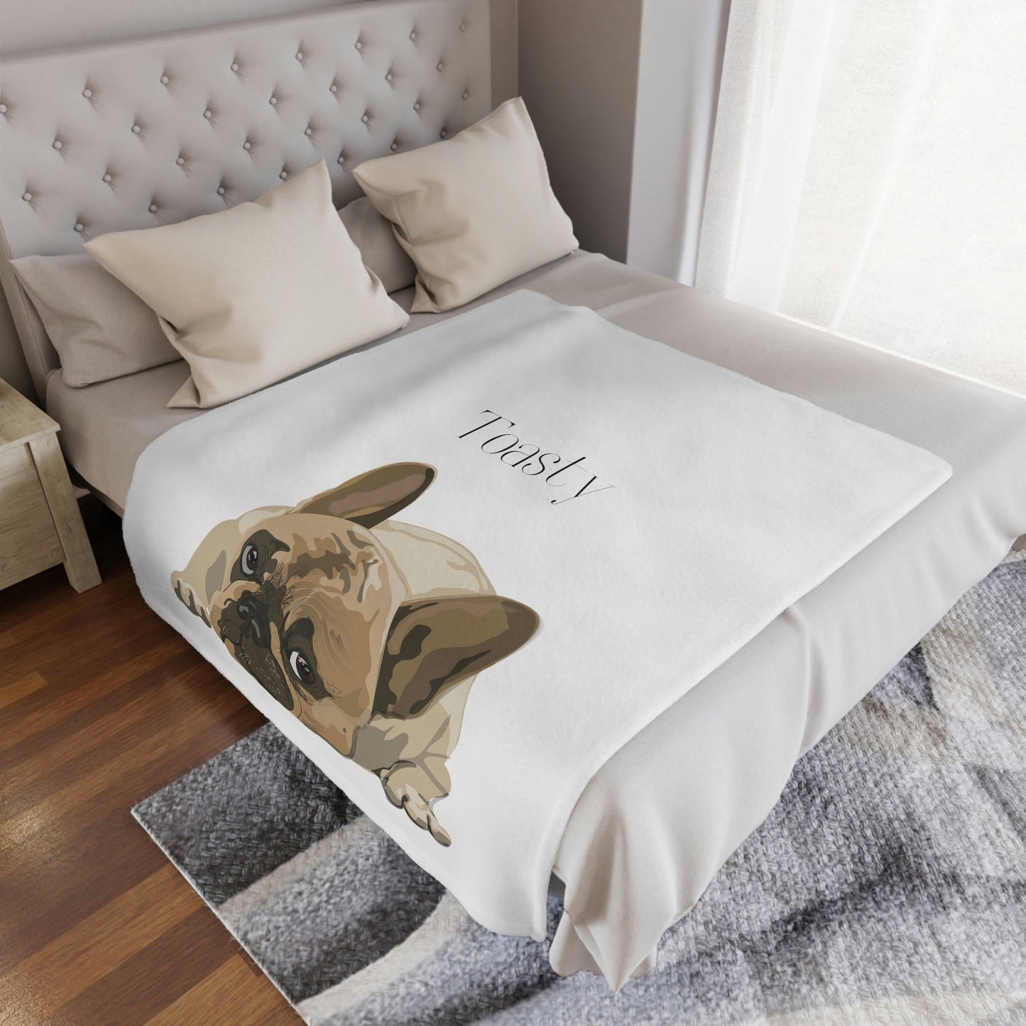 Personalized French bulldog blanket