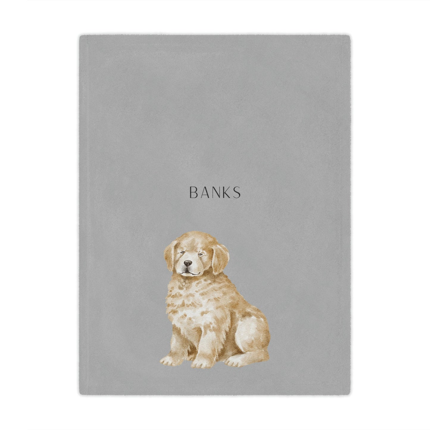 Personalized Golden Retriever Puppy Blanket