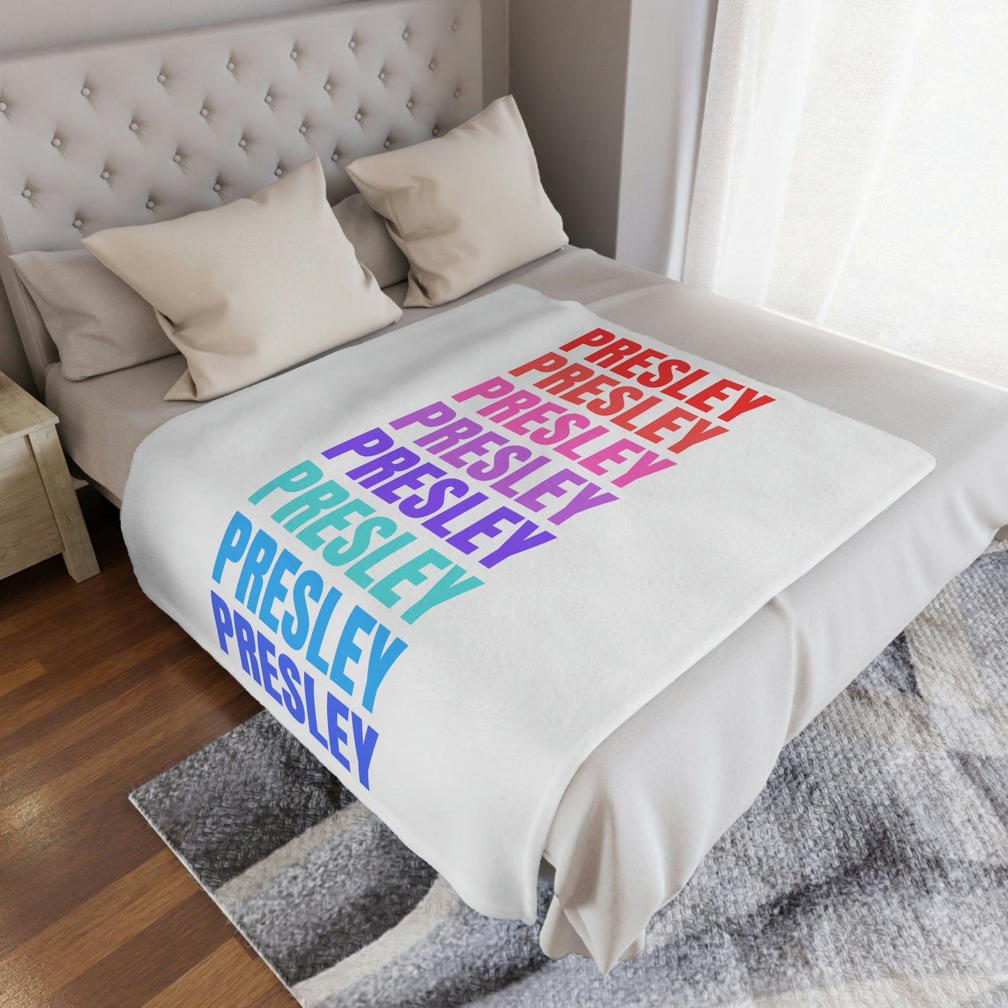 Personalized Rainbow Name Blanket