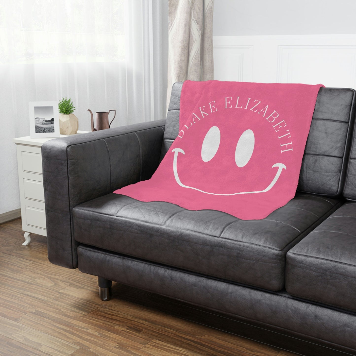 Personalized Smiley Face Blanket