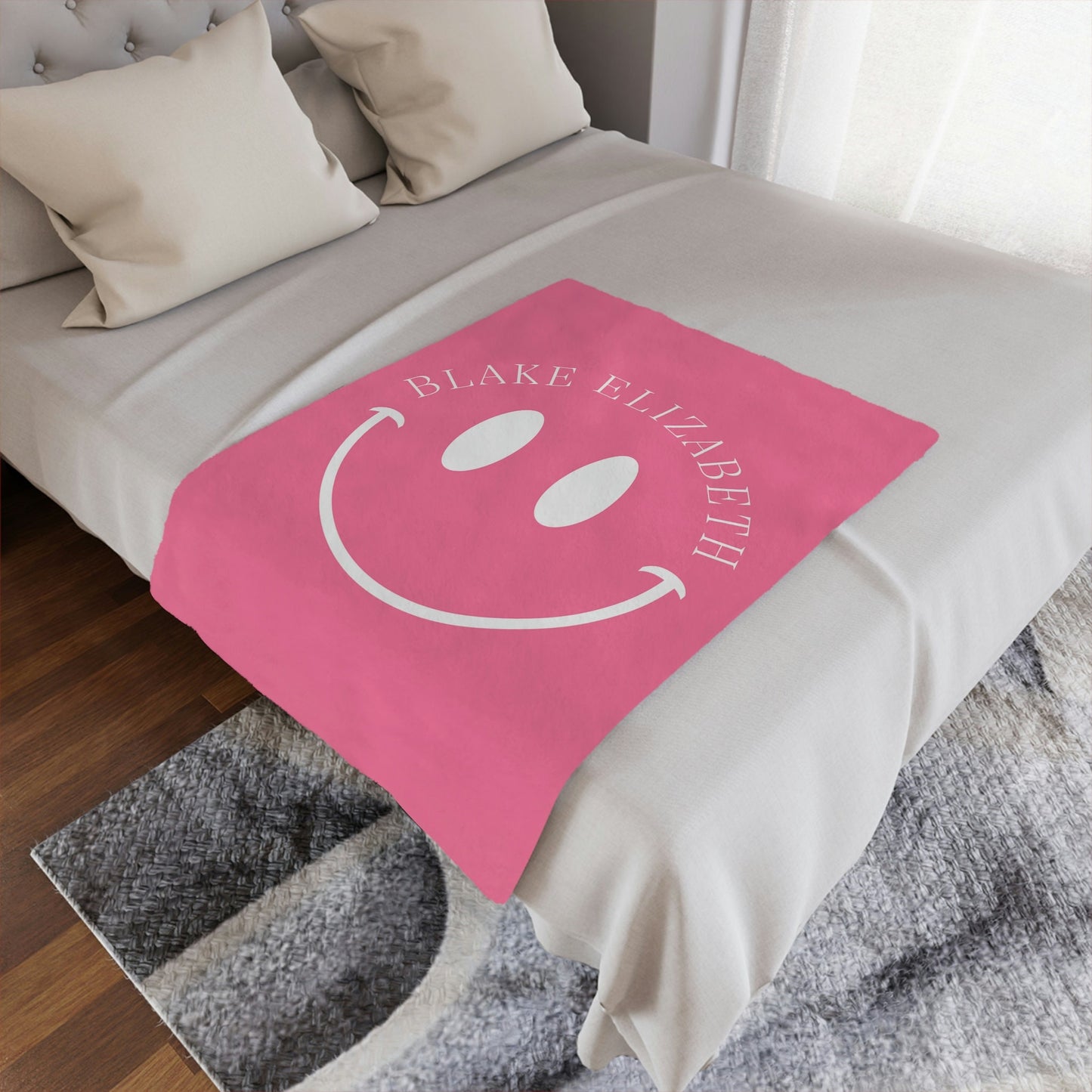 Personalized Smiley Face Blanket