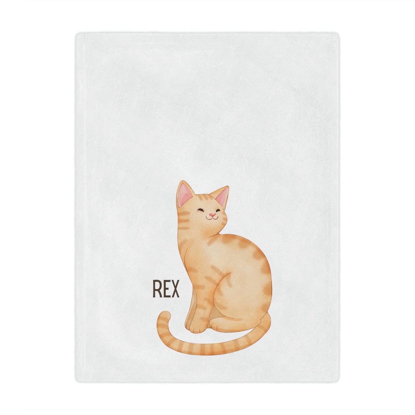 Personalized Orange Tabby Cat Blanket