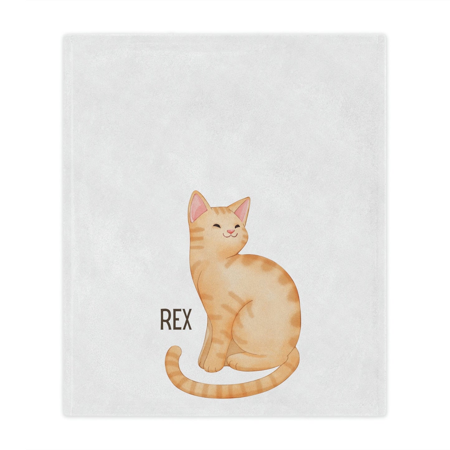 Personalized Orange Tabby Cat Blanket