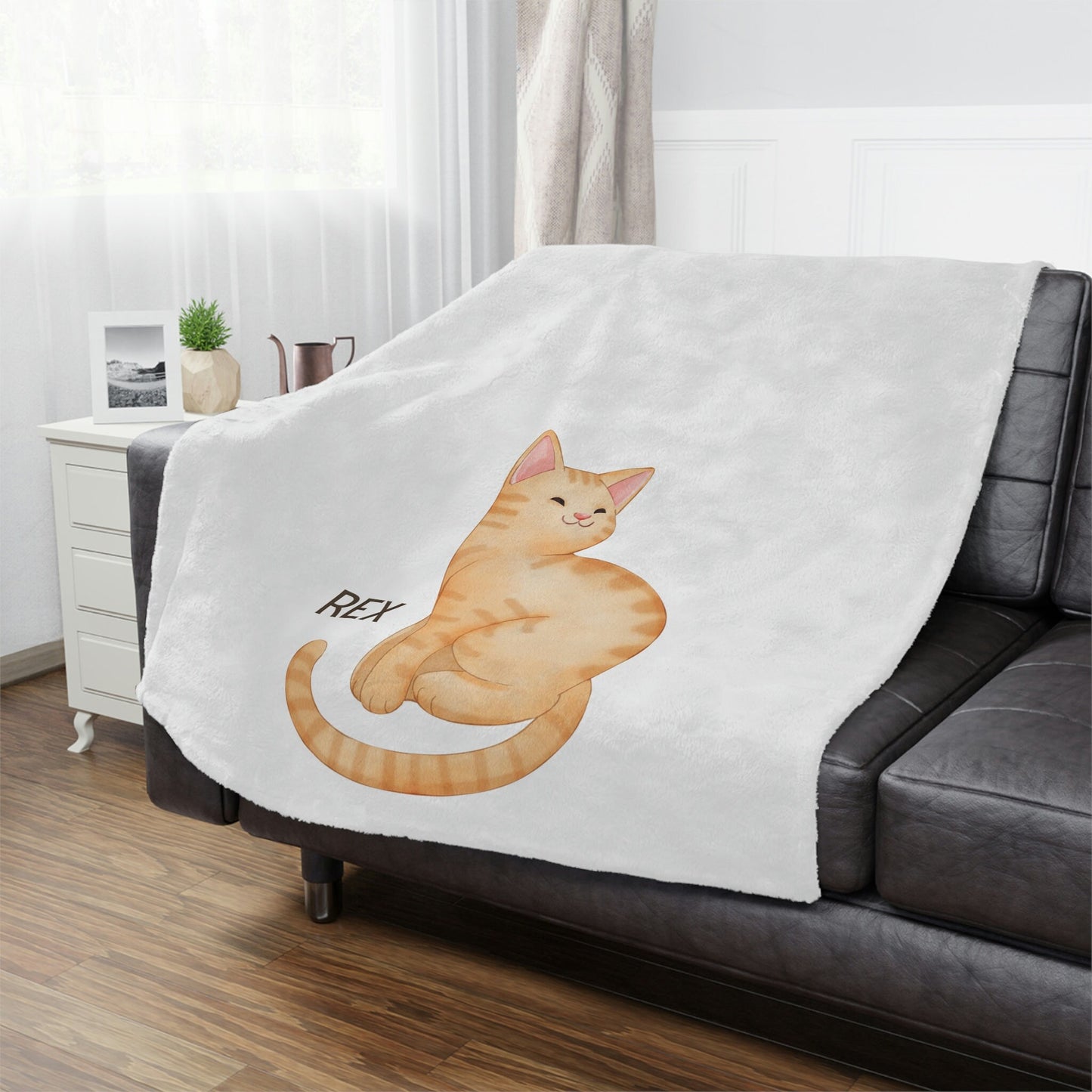 Personalized Orange Tabby Cat Blanket