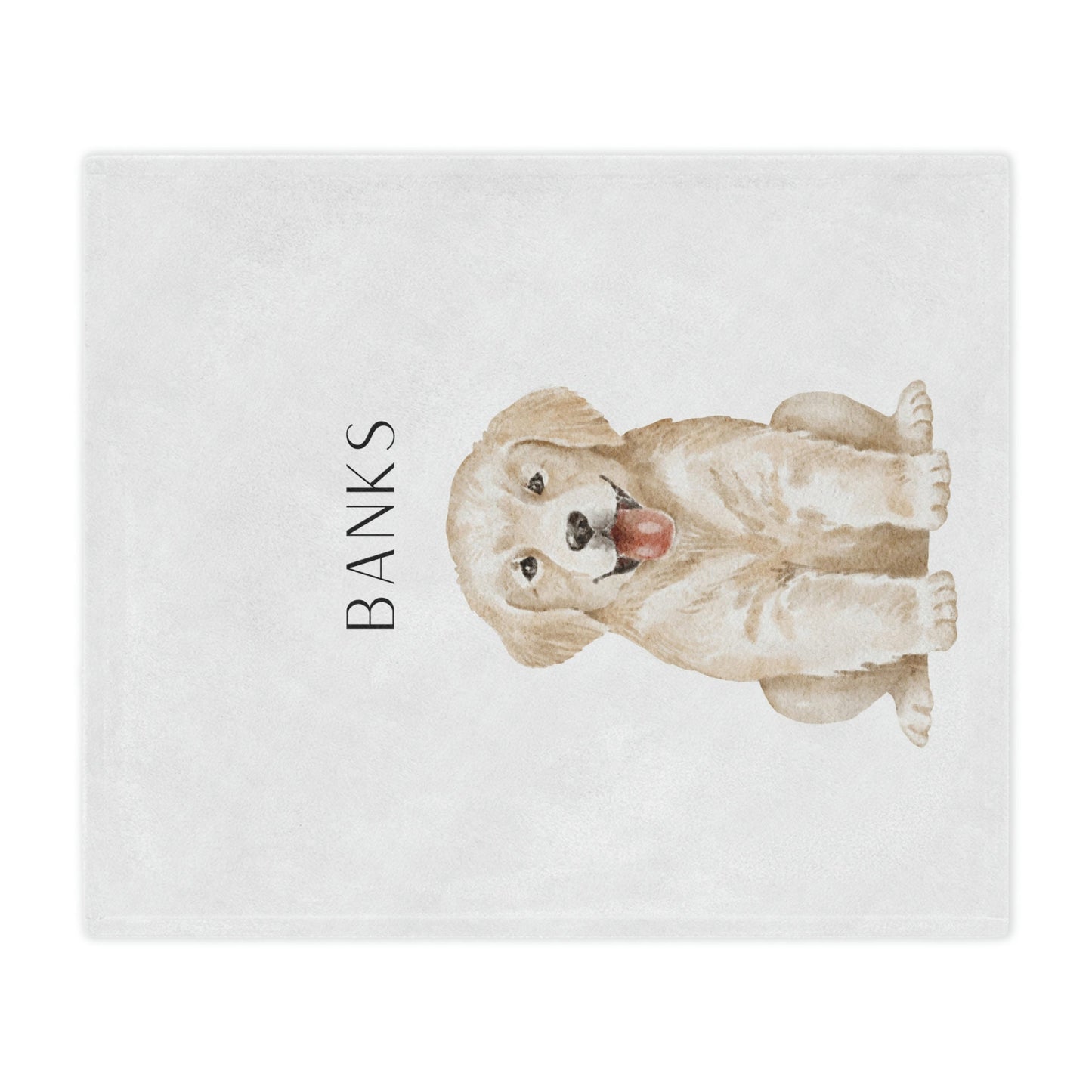 Personalized Golden Retriever Puppy Blanket