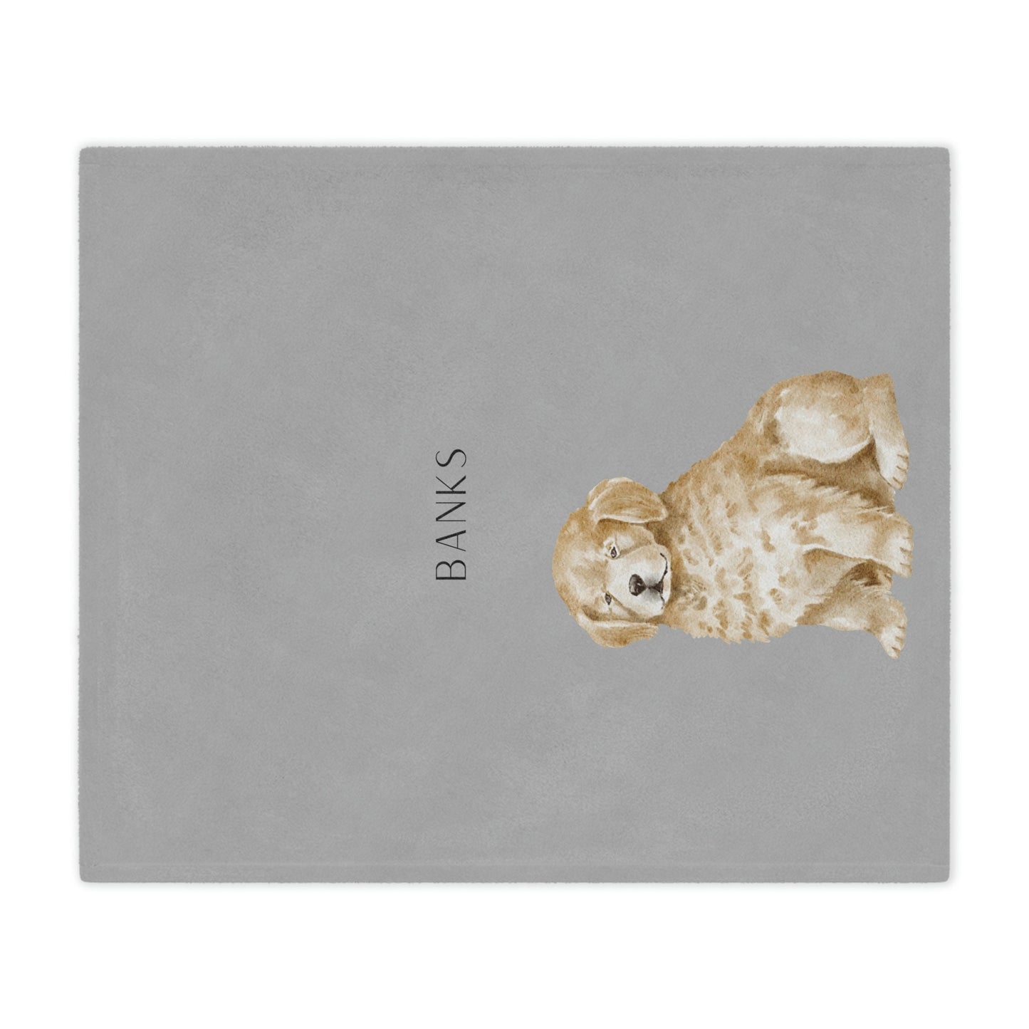 Personalized Golden Retriever Puppy Blanket