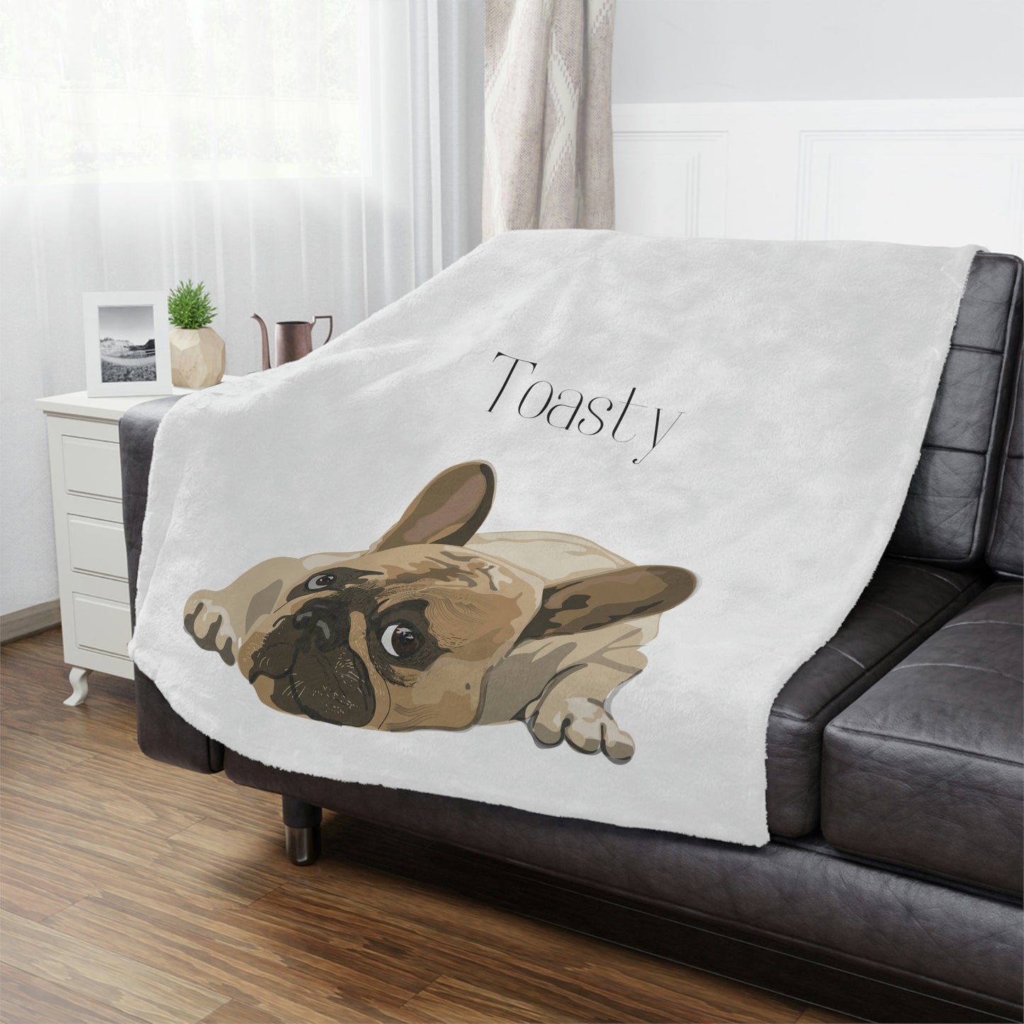 Personalized French bulldog blanket