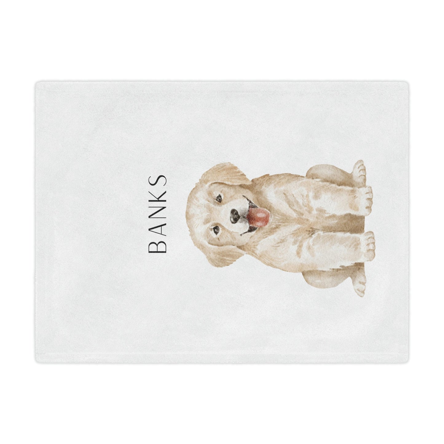 Personalized Golden Retriever Puppy Blanket