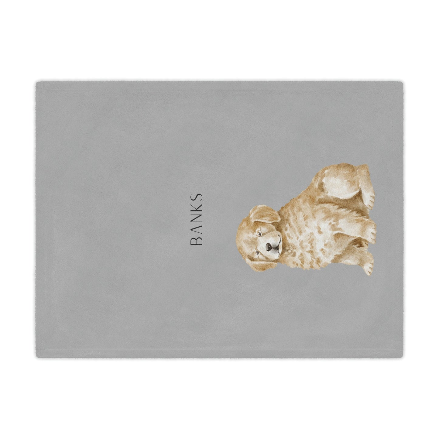 Personalized Golden Retriever Puppy Blanket