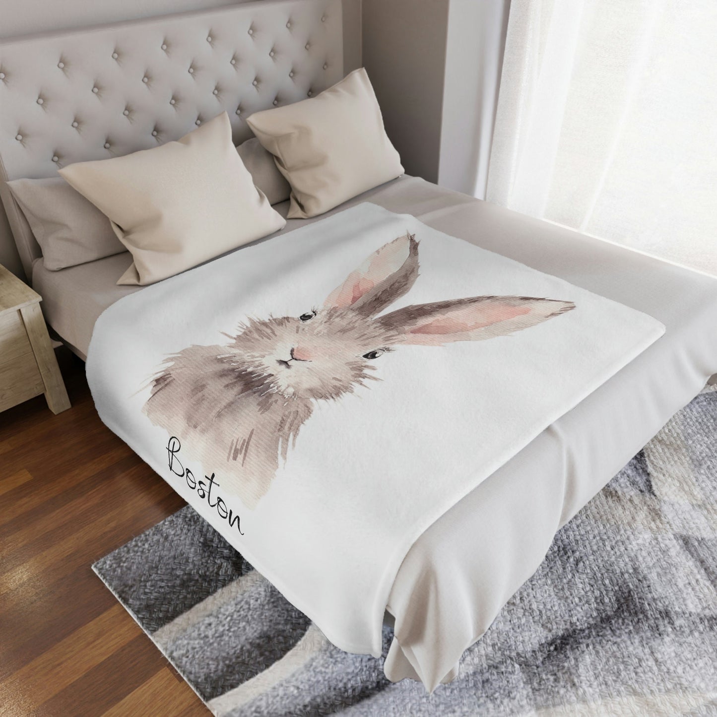 Personalized Easter Bunny Blanket