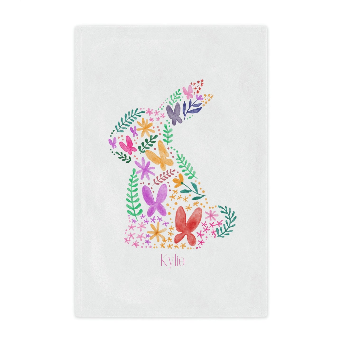 Personalized Spring Easter Bunny Minky Blanket