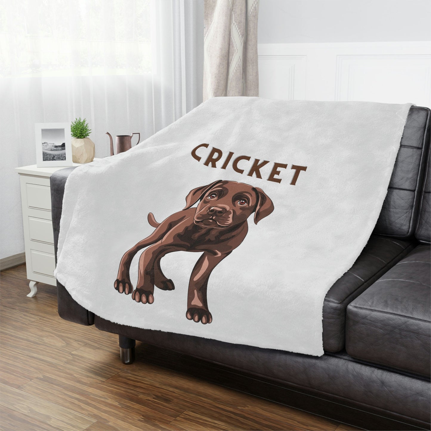 Personalized Chocolate Lab Puppy Blanket