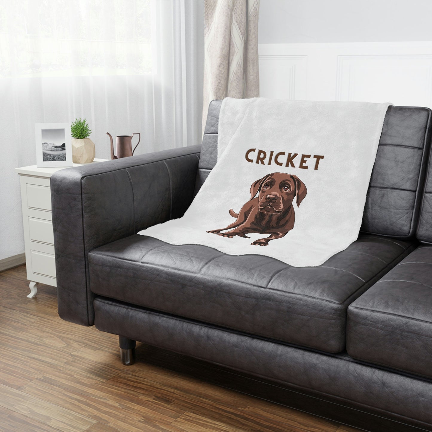 Personalized Chocolate Lab Puppy Blanket