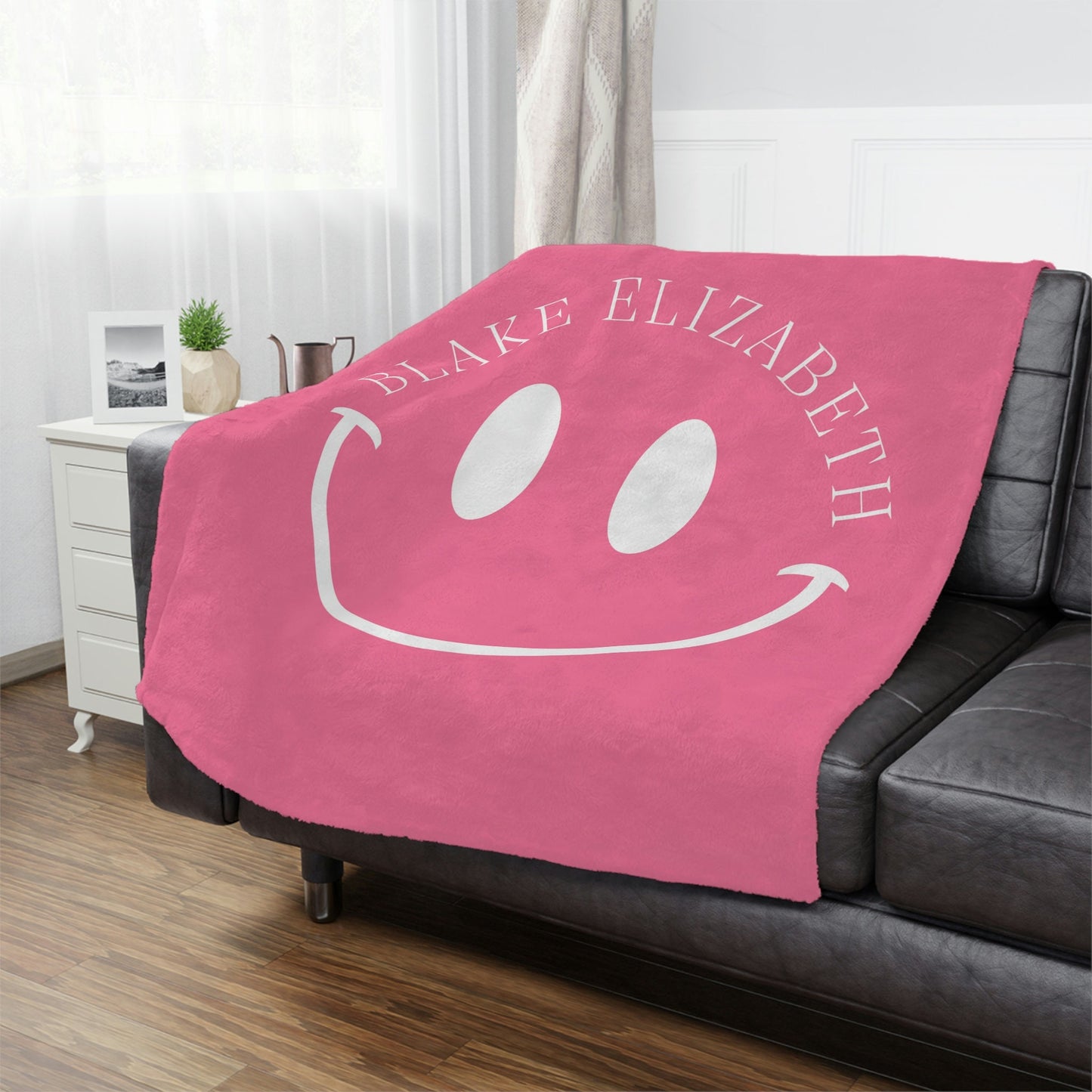 Personalized Smiley Face Blanket