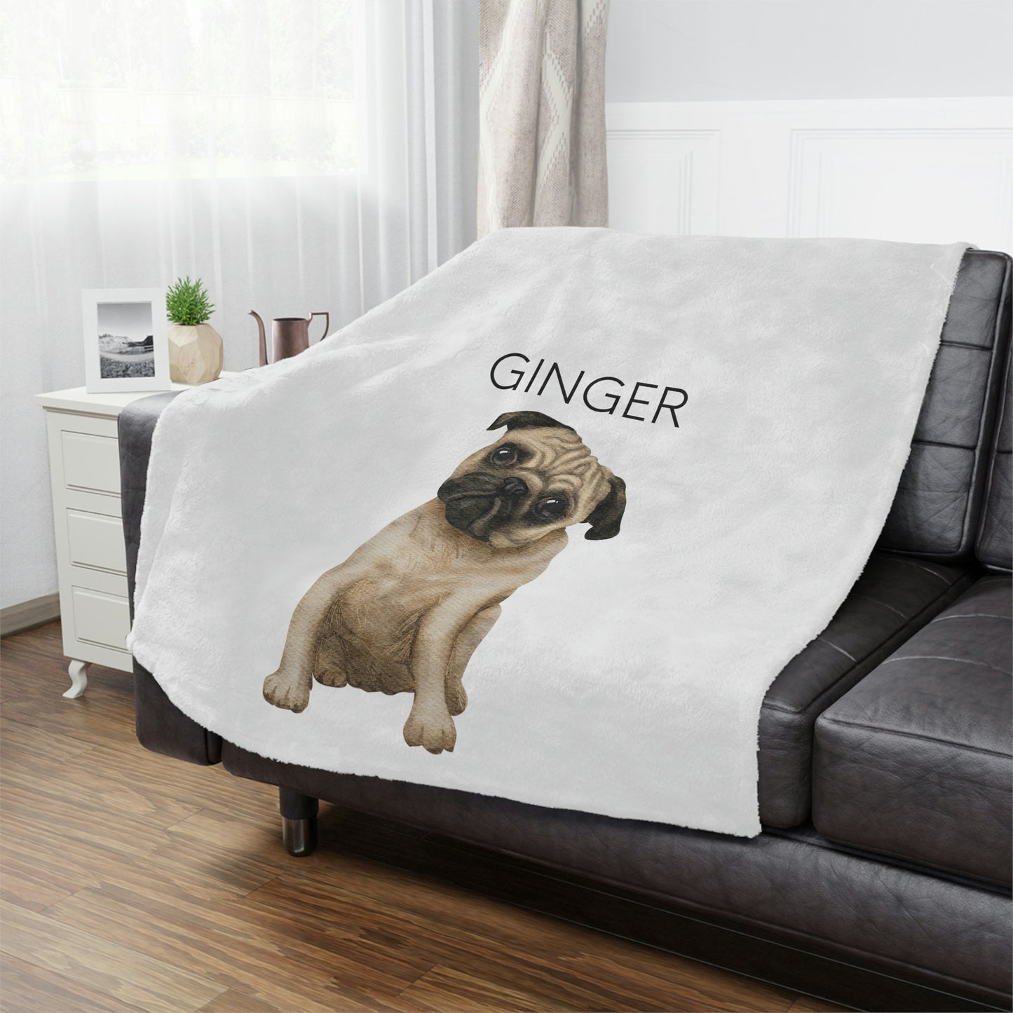 Personalized Pug Name Blanket