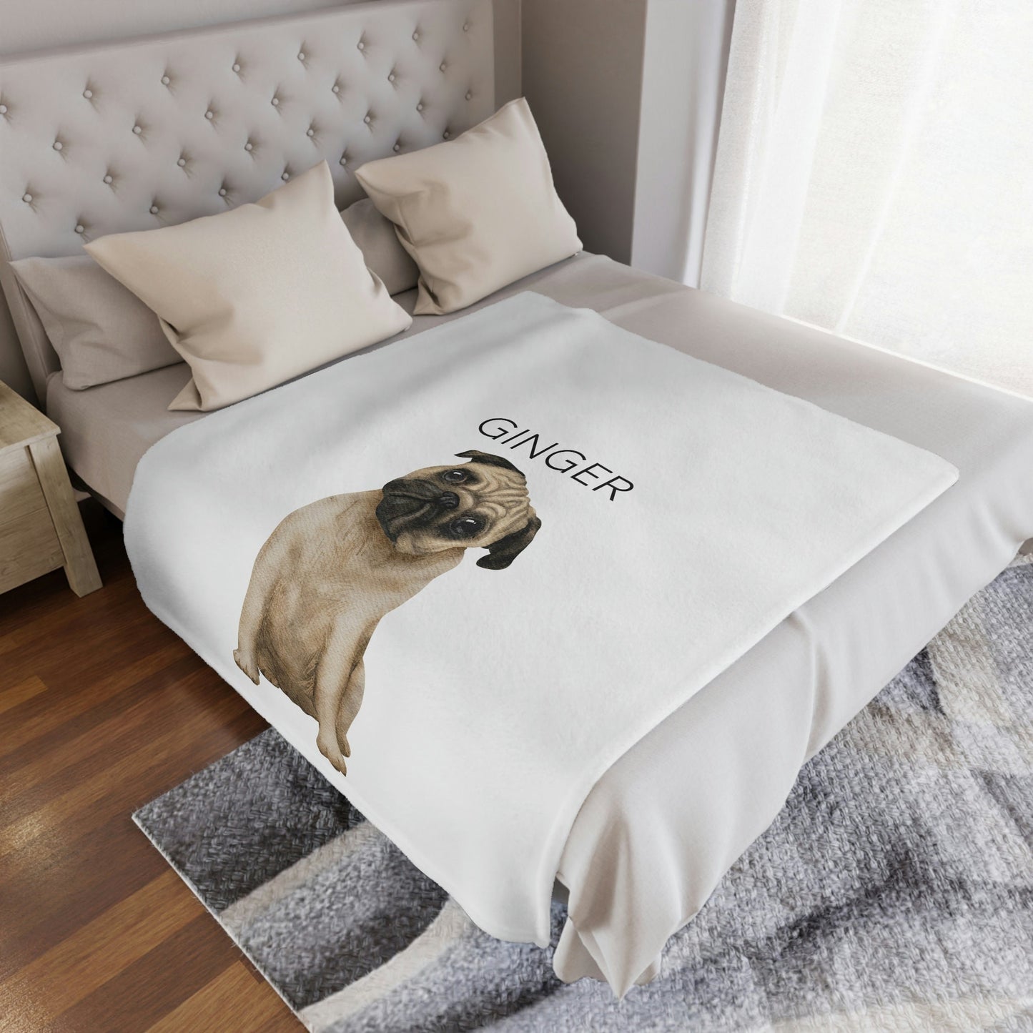 Personalized Pug Name Blanket