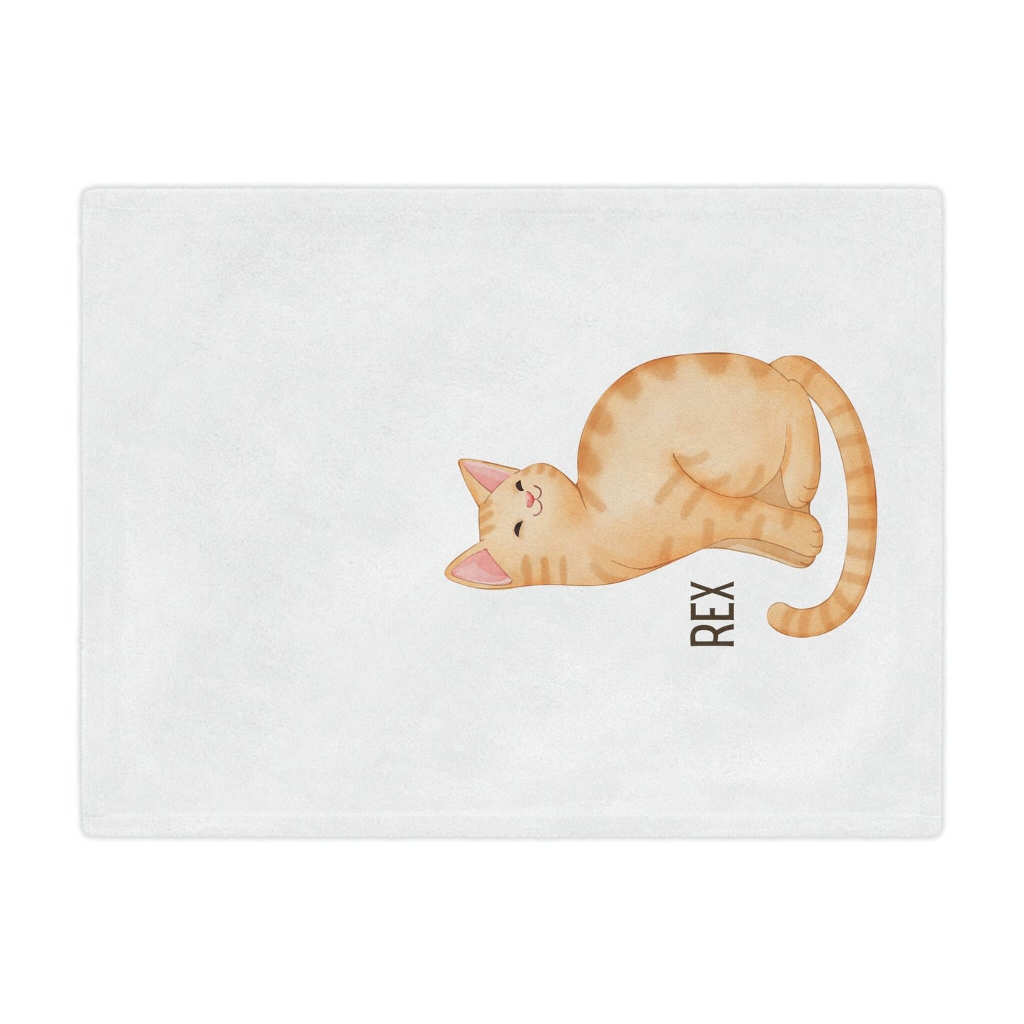 Personalized Orange Tabby Cat Blanket