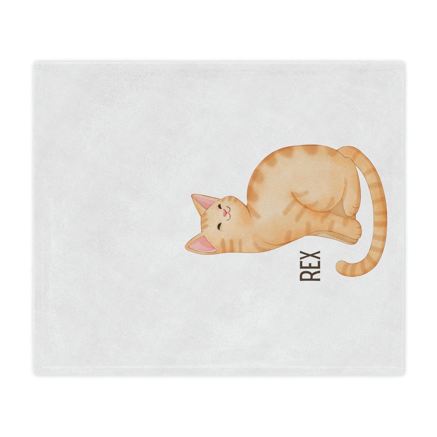 Personalized Orange Tabby Cat Blanket