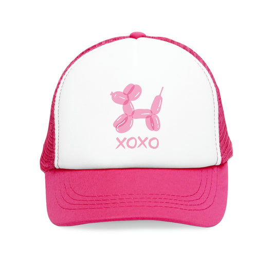 pink preppy balloon dog trucker hat