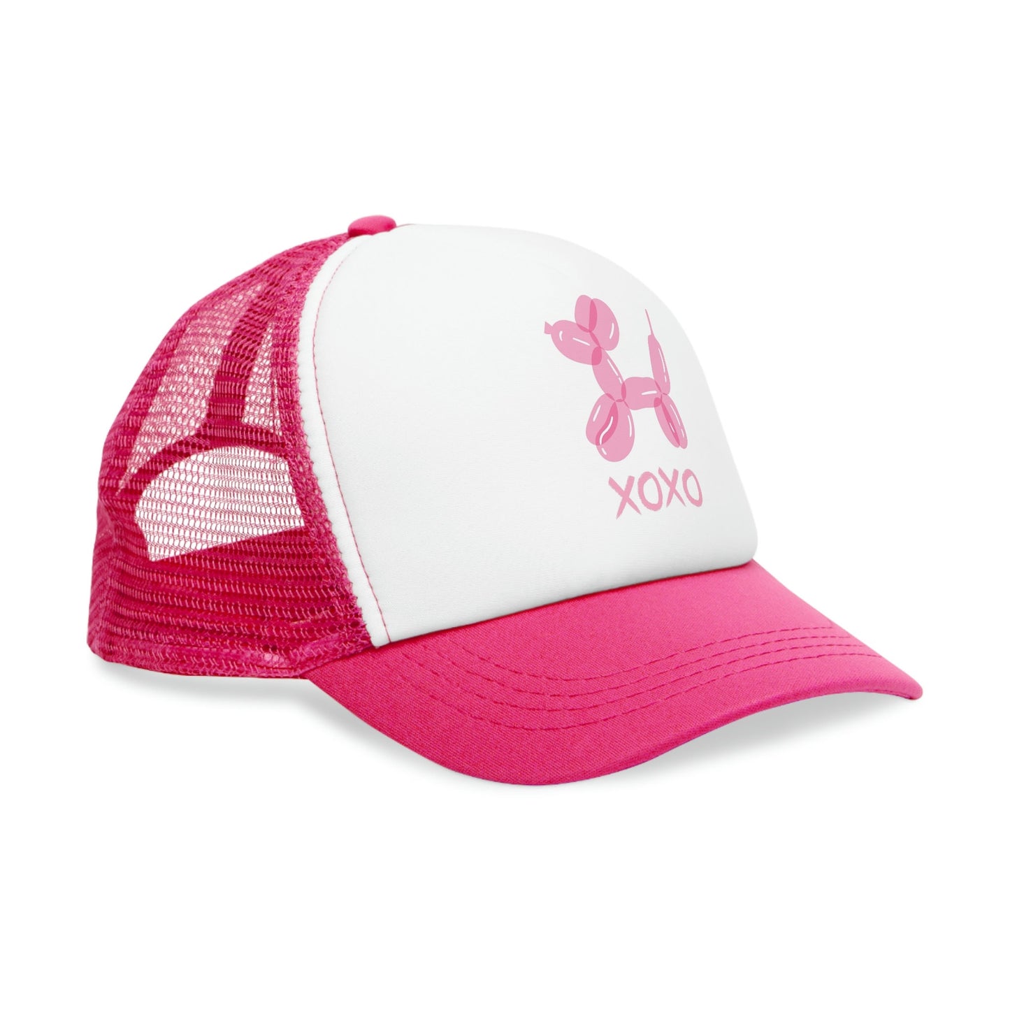 Personalized Pink Preppy Balloon Dog Trucker Hat