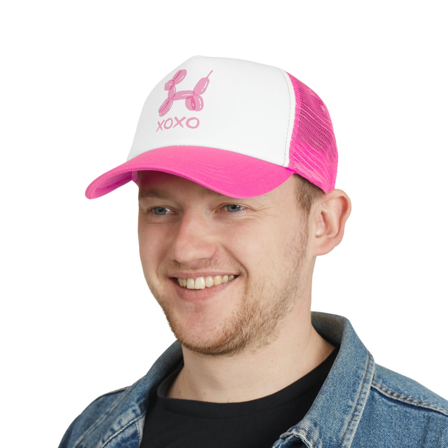 Personalized Pink Preppy Balloon Dog Trucker Hat