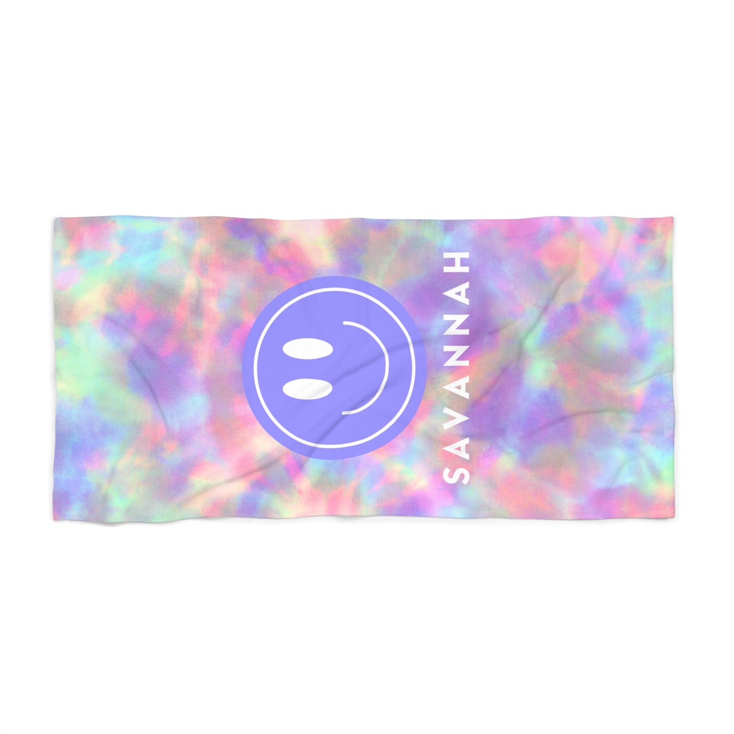 Personalized Preppy Tie Dye Beach Towel