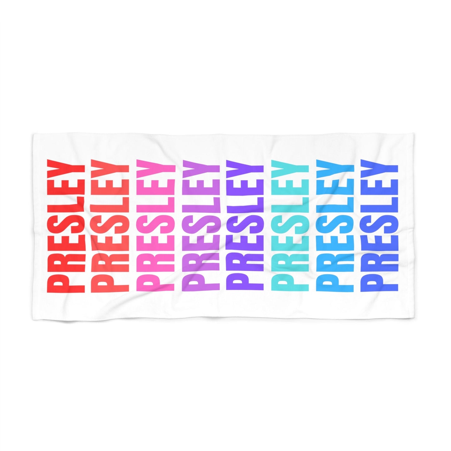 Personalized Rainbow Color Beach Towel