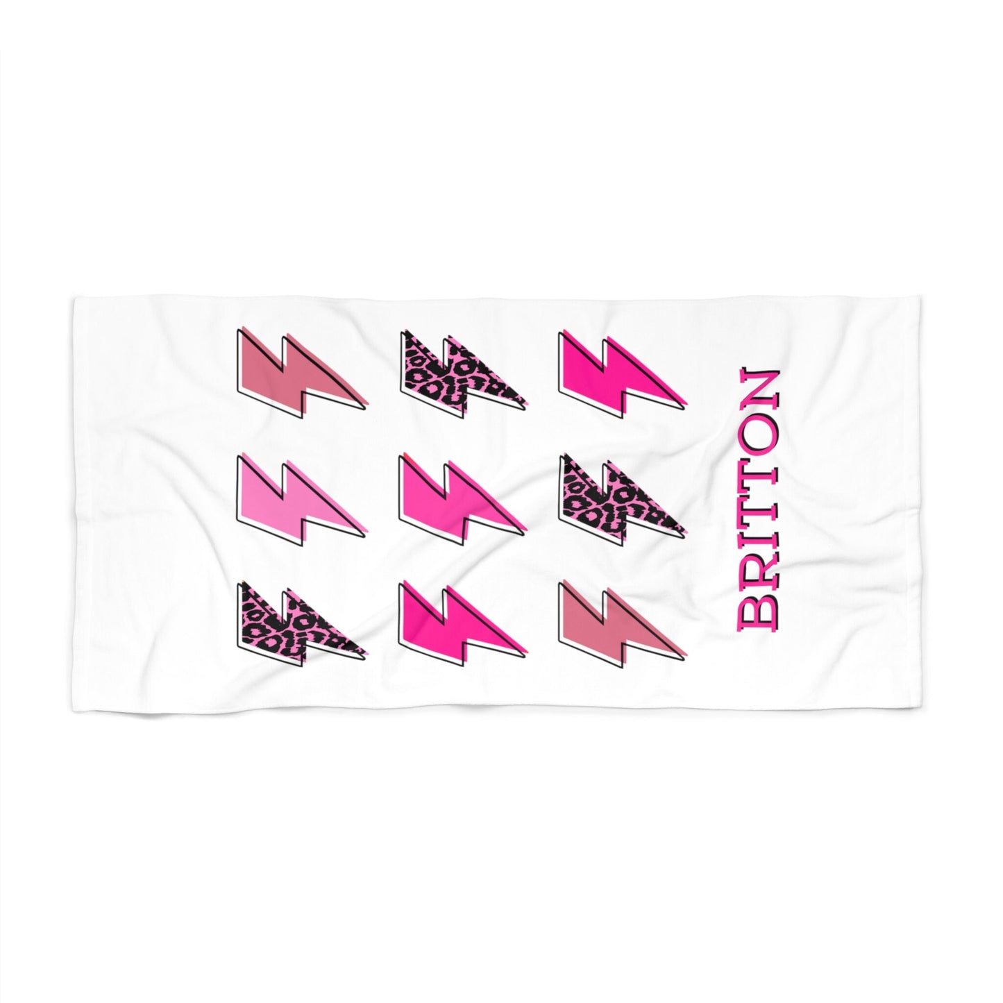 Personalized Preppy Lightning Bolt Beach Towel