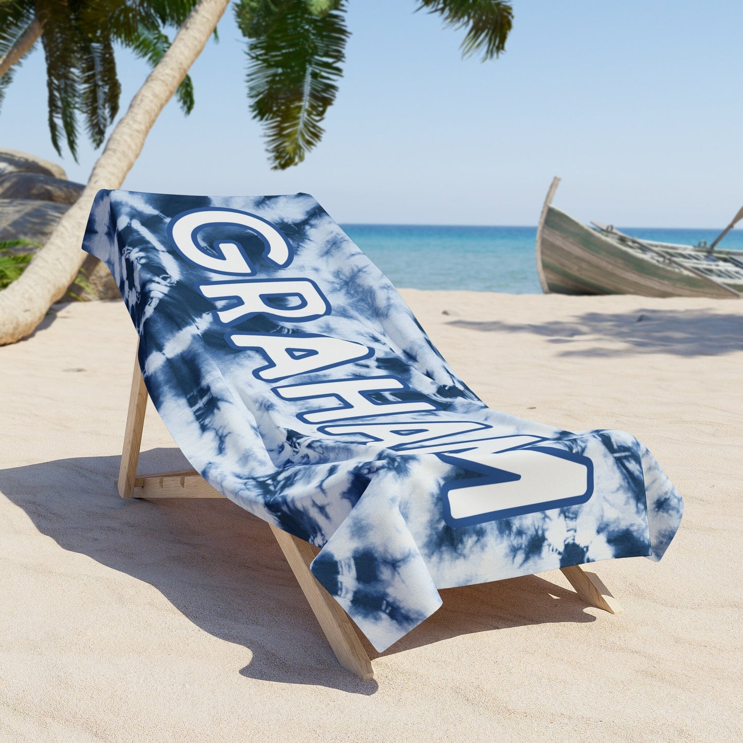 Personalized Tie Dye Name Beach Towel