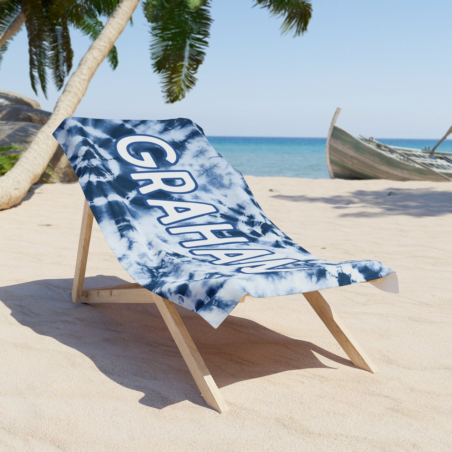 Personalized Tie Dye Name Beach Towel