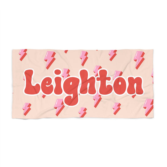 Personalized Lightning Beach Towel