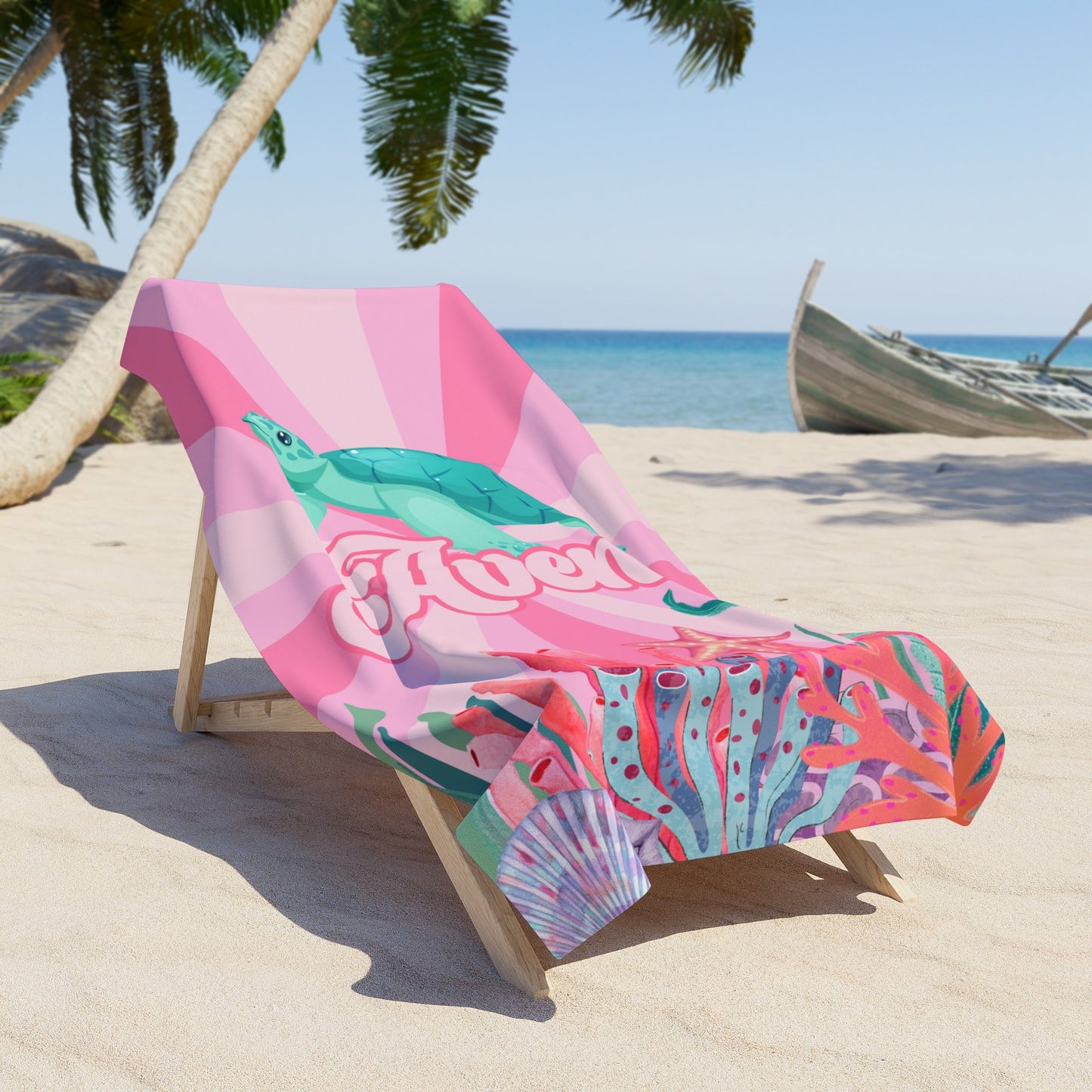 Personalized Sea Turtle Beach Towel