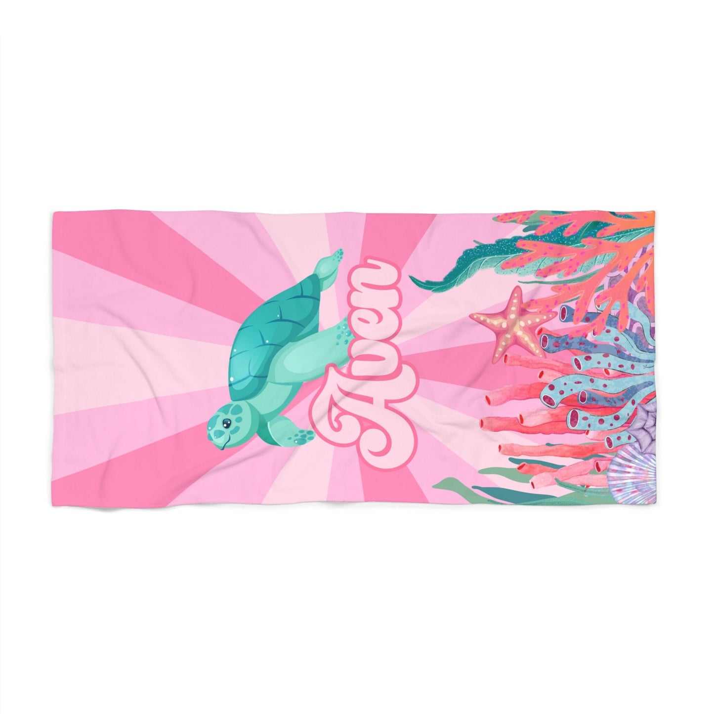 Personalized Sea Turtle Beach Towel