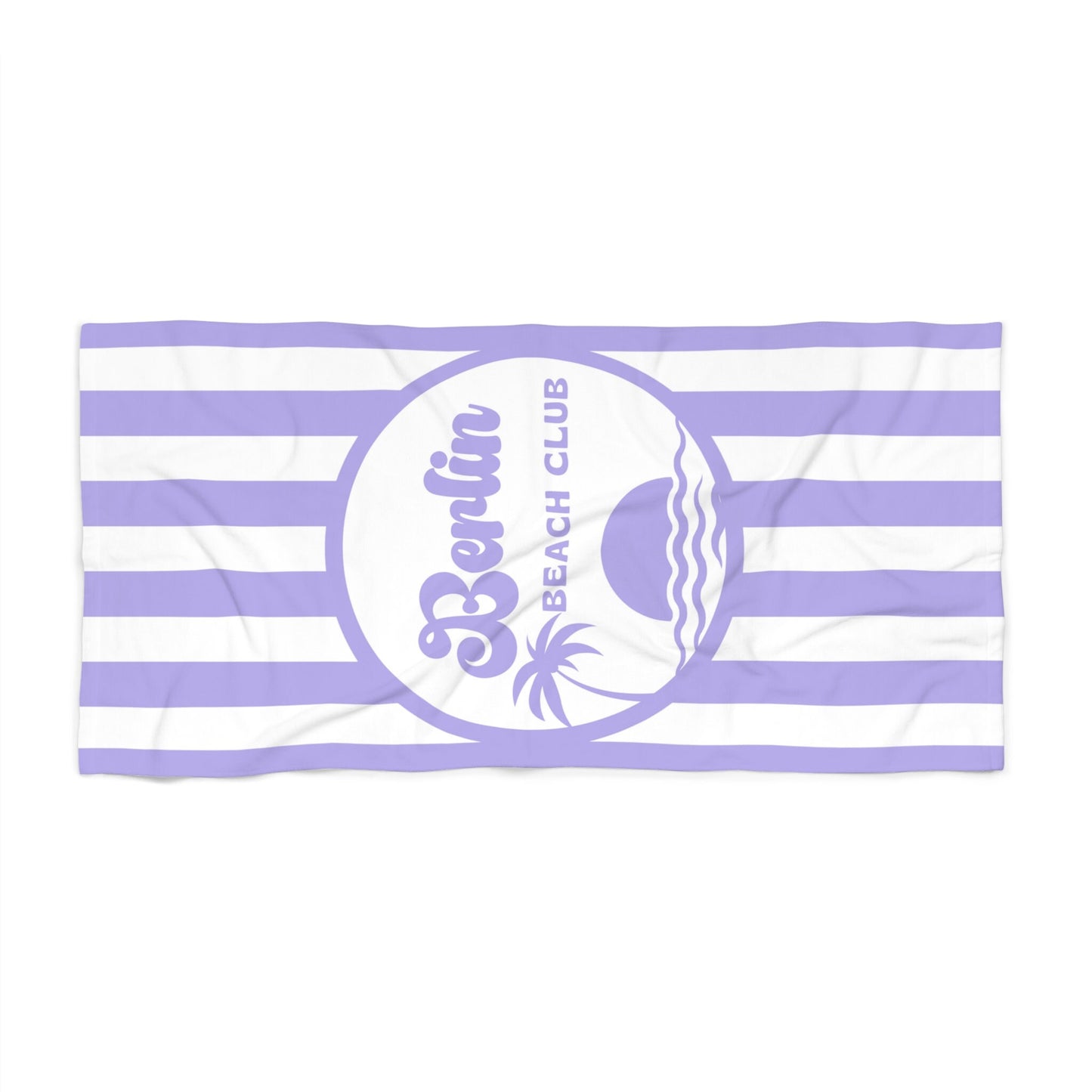 Personalized Purple and White Stripe Beach Towel