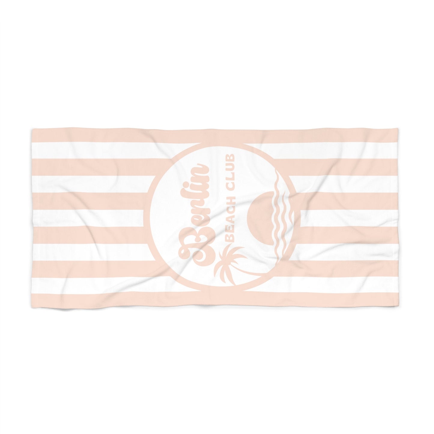 Personalized Orange and White Striped Beach Towel