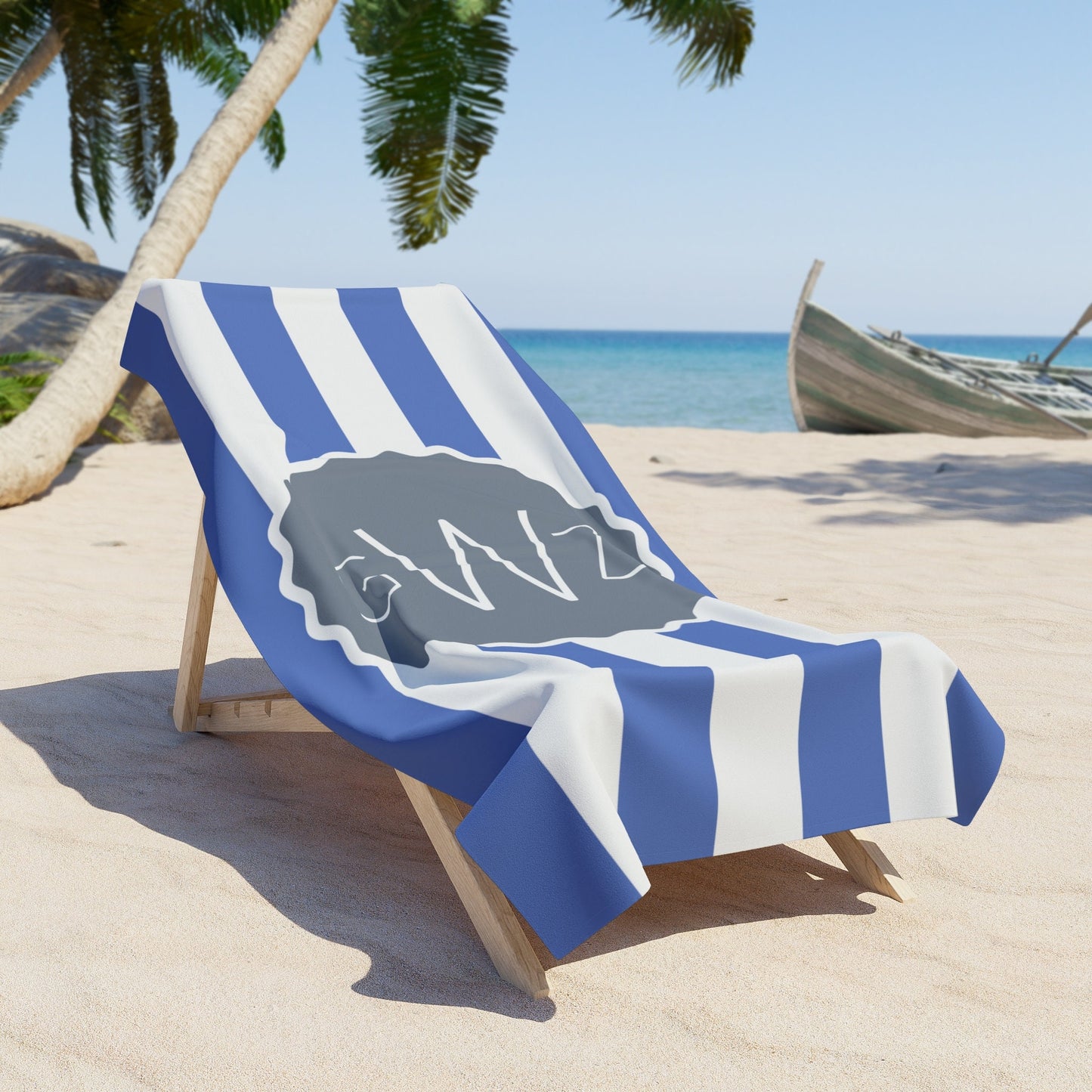 Personalized Stripe Letter Beach Towel