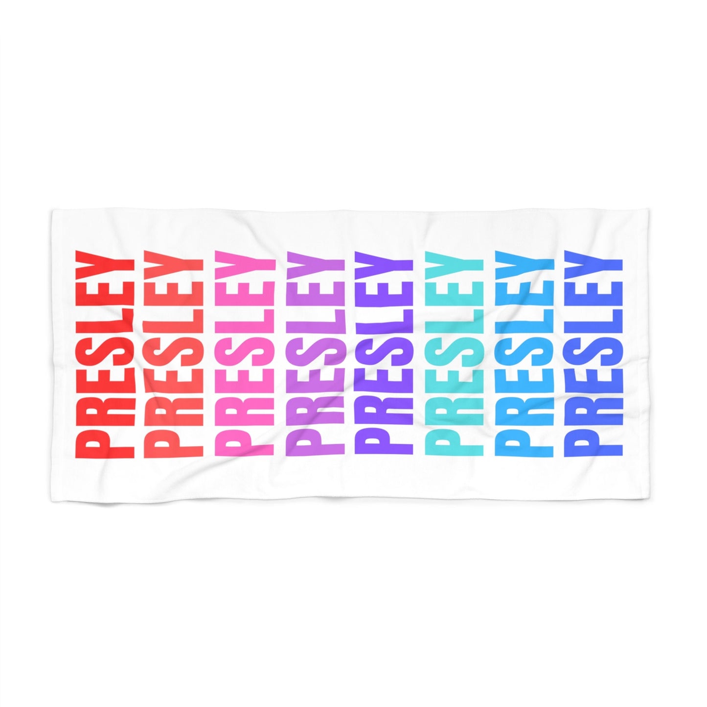 Personalized Rainbow Color Beach Towel