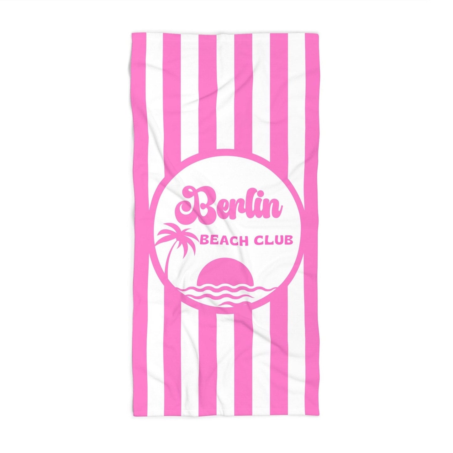 Personalized Pink Beach Towel Striped Beach Towel