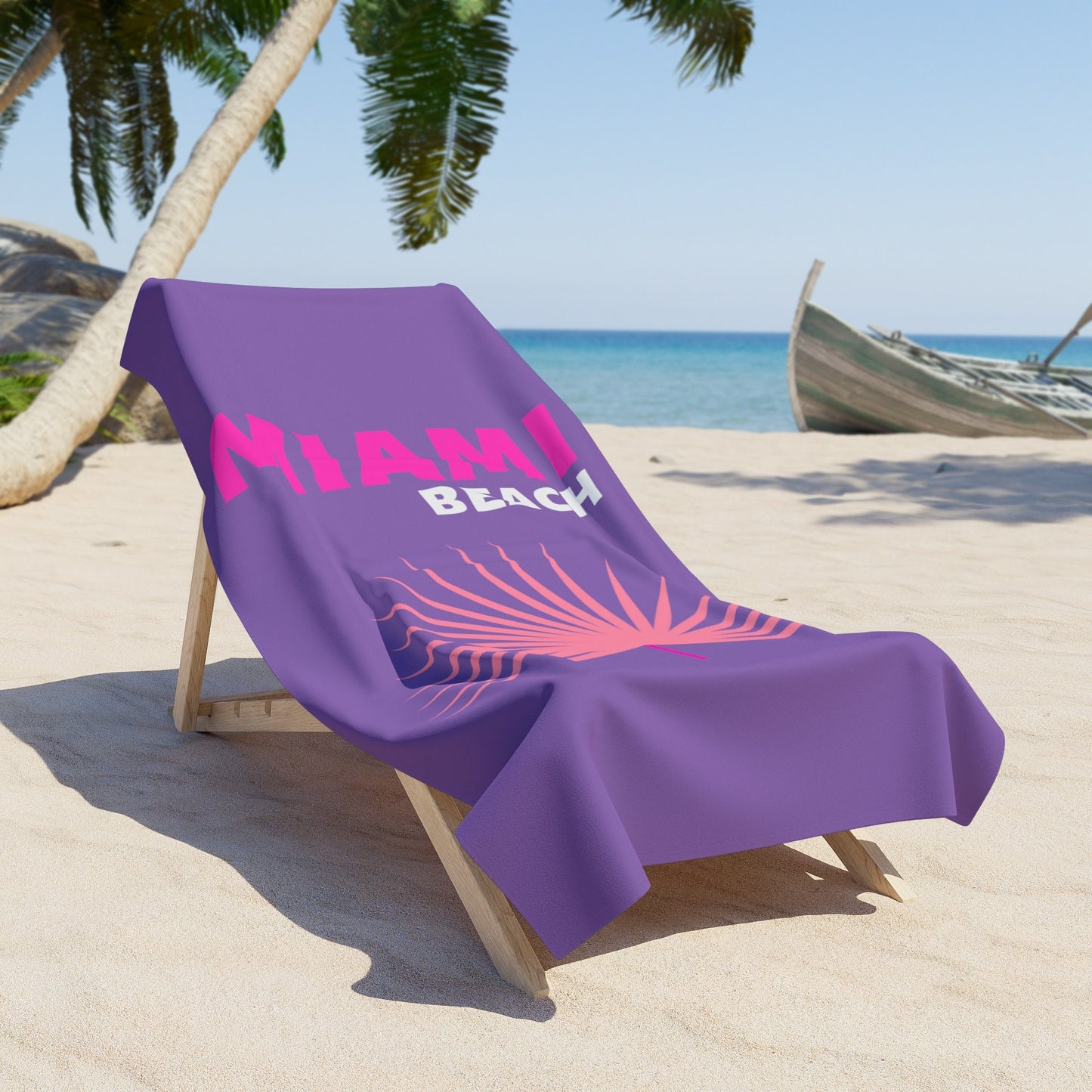 Personalized Preppy Miami Beach Towel