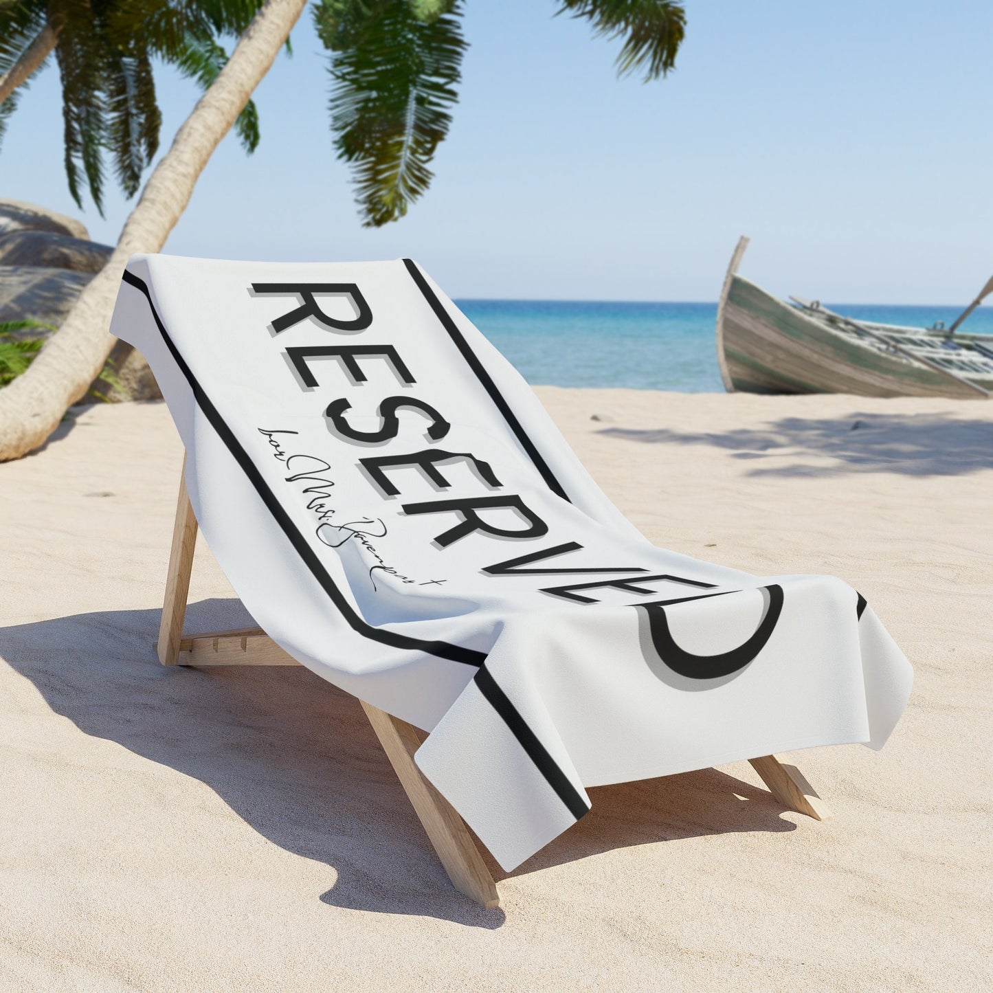 Personalized "Reserved" Beach Towel