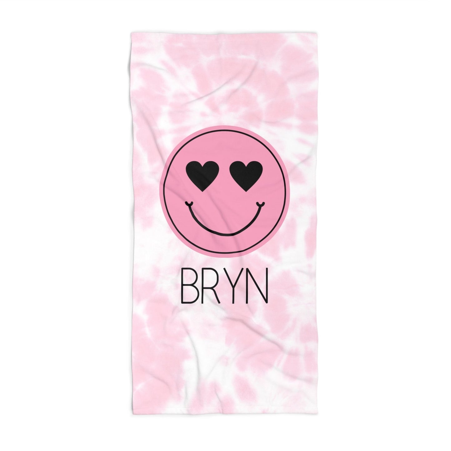 Personalized Pink tie Dye Beach Towel