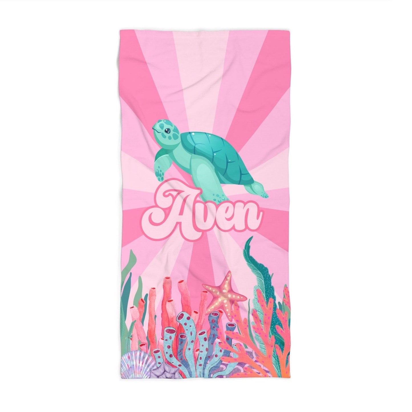 Personalized Sea Turtle Beach Towel