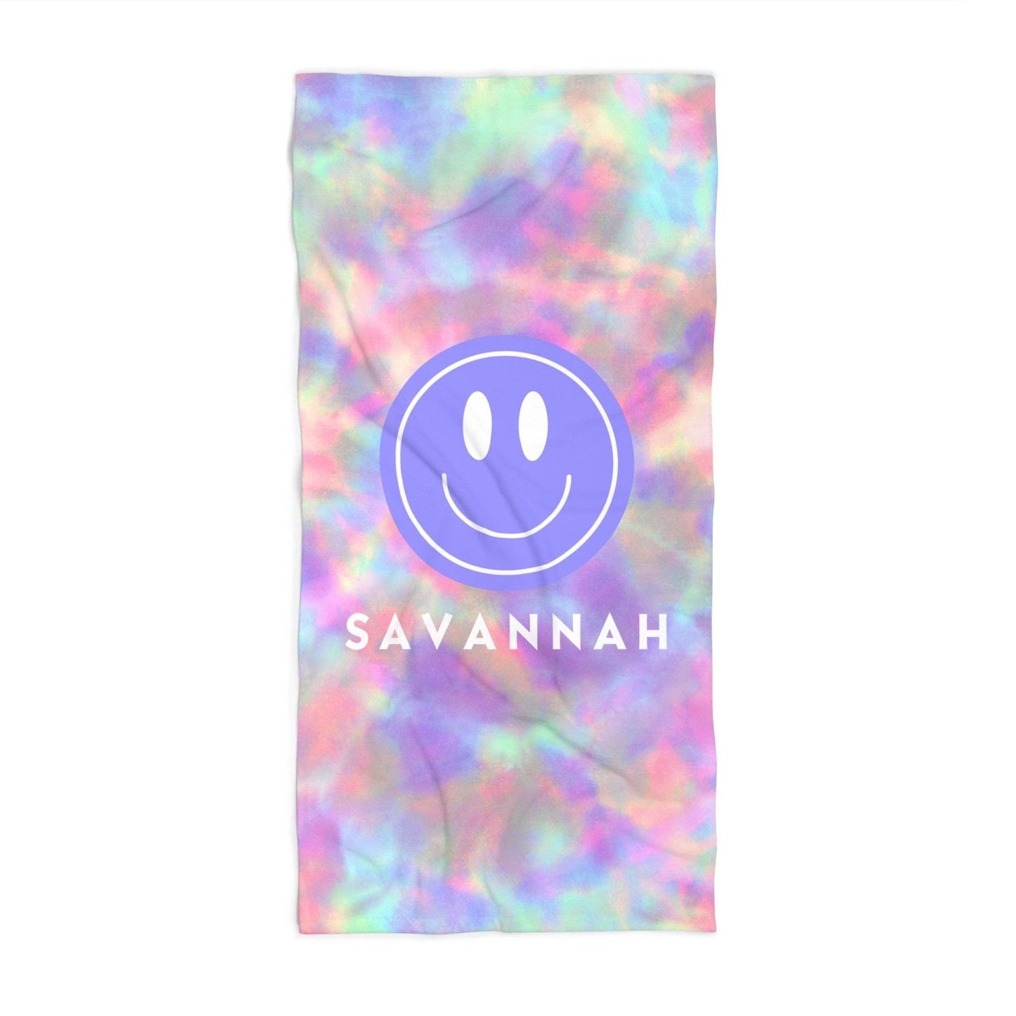 Personalized Preppy Tie Dye Beach Towel