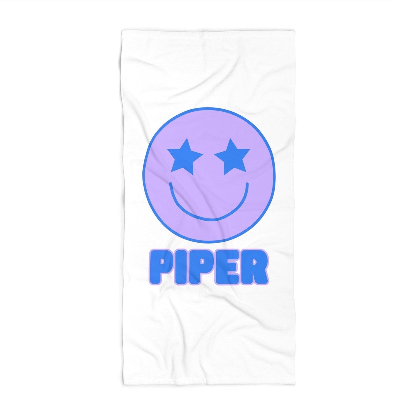 Personalized Preppy Smiley Face Beach Towel