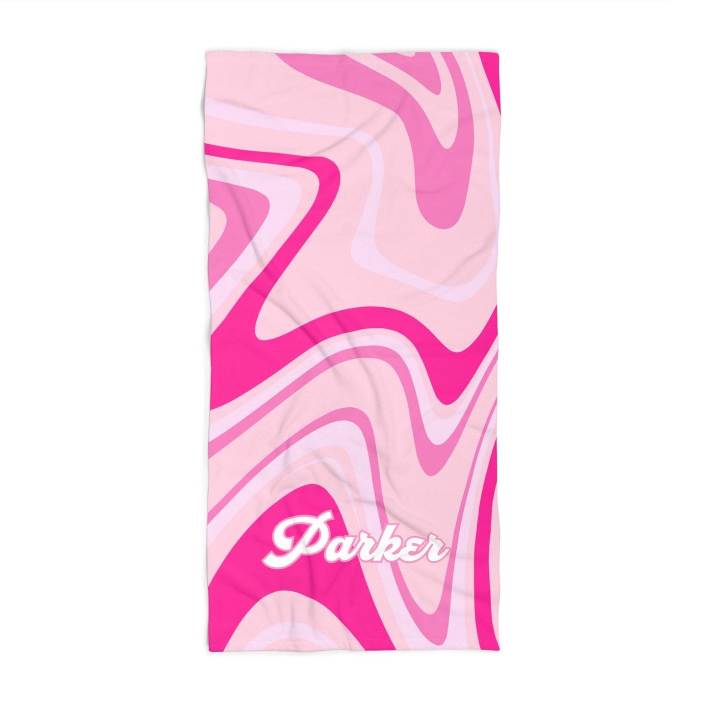 Personalized Pink Abstract Beach Towel